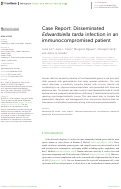 Cover page: Case Report: Disseminated Edwardsiella tarda infection in an immunocompromised patient