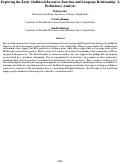 Cover page: Exploring the Early Childhood Executive Function and Language Relationship: APreliminary Analysis