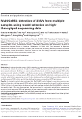 Cover page: MultiGeMS: detection of SNVs from multiple samples using model selection on high-throughput sequencing data