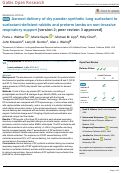 Cover page: Aerosol delivery of dry powder synthetic lung surfactant to surfactant-deficient rabbits and preterm lambs on non-invasive respiratory support.