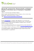 Cover page: Interspecific Variation in Size, Diapause Intensity, and Moisture Responses of First-Instar Speyeria (Lepidoptera: Nymphalidae) Larvae