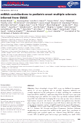 Cover page: miRNA contributions to pediatric‐onset multiple sclerosis inferred from GWAS