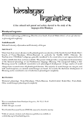 Cover page: The historical phonology of Monsang (Northwestern South-Central/“Kuki-Chin”): A case of reduction in phonological complexity