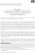 Cover page: Introduction: Improvements, Complements, and Alternatives to Quantitative Analysis in Competition Law and Industrial Regulation