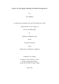 Cover page: Essays in Mortgage Funding and Risk Management