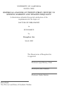 Cover page: Empirical Analysis of Twenty-First Century US Lending Markets and Wealth Inequality