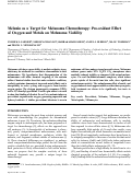 Cover page: Melanin as a target for melanoma chemotherapy: Pro-oxidant effect of oxygen and metals on melanoma viability