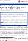 Cover page: Continuing or adding IL-2 in patients treated with antiretroviral therapy (ACTG Protocol A5051, a rollover trial of ACTG Protocol A328)