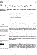 Cover page: Chronic Mental Health Sequelae of Climate Change Extremes: A Case Study of the Deadliest Californian Wildfire