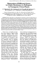 Cover page: Expression of Different Genes to Confer Resistance to Pathogens in Transgenic Citrus Plants