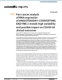 Cover page: Pan-cancer analysis of RNA expression of ANGIOTENSIN-I-CONVERTING ENZYME 2 reveals high variability and possible impact on COVID-19 clinical outcomes.