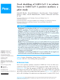 Cover page: Fecal shedding of SARS-CoV-2 in infants born to SARS-CoV-2 positive mothers: a pilot study.