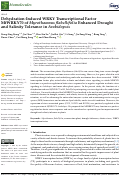 Cover page: Dehydration-Induced WRKY Transcriptional Factor MfWRKY70 of Myrothamnus flabellifolia Enhanced Drought and Salinity Tolerance in Arabidopsis