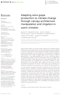 Cover page: Adapting wine grape production to climate change through canopy architecture manipulation and irrigation in warm climates