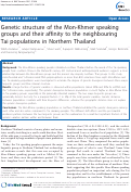 Cover page: Genetic structure of the Mon-Khmer speaking groups and their affinity to the neighbouring Tai populations in Northern Thailand