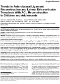 Cover page: Trends in Anterolateral Ligament Reconstruction and Lateral Extra-articular Tenodesis With ACL Reconstruction in Children and Adolescents