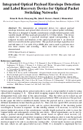 Cover page: Integrated optical payload envelope detection and label recovery device for optical packet switching networks