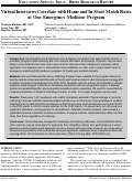 Cover page: Virtual Interviews Correlate with Home and In-State Match Rates at One Emergency Medicine Program