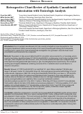 Cover page: Retrospective Chart Review of Synthetic Cannabinoid Intoxication with Toxicologic Analysis