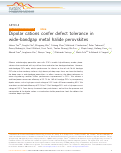 Cover page: Dipolar cations confer defect tolerance in wide-bandgap metal halide perovskites