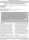 Cover page: Back in My Day: A Journal Club Using Landmark Articles for Emergency Medicine-Bound Medical Students