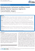 Cover page: Multiparameter behavioral profiling reveals distinct thermal response regimes in Caenorhabditis elegans