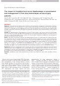 Cover page: The impact of neighborhood social disadvantage on presentation and management of first-time hemodialysis access surgery patients