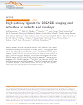 Cover page: High-potency ligands for DREADD imaging and activation in rodents and monkeys