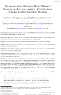 Cover page: No Association Between Bone Mineral Density and Breast Arterial Calcification Among Postmenopausal Women