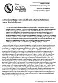 Cover page: Instructional Models for Equitable and Effective Multilingual Instruction in California