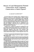 Cover page: Bureau of Land Management National Conservation Areas: Legitimate Conservation or Satan's Spawn?