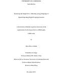 Cover page: Examining the Simple View of Reading among Subgroups of Spanish-Speaking English Language Learners