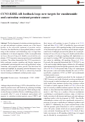 Cover page: CCN3-EZH2-AR feedback loop: new targets for enzalutamide and castration resistant prostate cancer