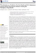 Cover page: Procalcitonin as a Predictive Tool for Death and ICU Admission among Febrile Neutropenic Patients Visiting the Emergency Department