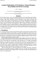 Cover page: Location Optimization of Fire Stations: Trade-off between Accessibility and Service Coverage