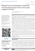 Cover page: Biological and osseointegration capabilities of hierarchically (meso-/micro-/nano-scale) roughened zirconia.