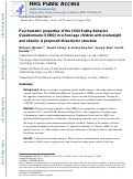 Cover page: Psychometric properties of the Child Eating Behavior Questionnaire (CEBQ) in school age children with overweight and obesity: A proposed three‐factor structure