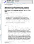 Cover page: Patterns of Sensitivity to Parenting and Peer Environments: Early Temperament and Adolescent Externalizing Behavior