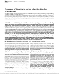 Cover page: Expression of integrins to control migration direction of electrotaxis