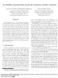 Cover page: On mobility-capacity-delay trade-off in wireless ad hoc networks