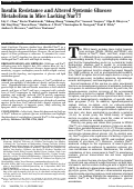 Cover page: Insulin Resistance and Altered Systemic Glucose Metabolism in Mice Lacking Nur77