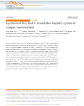 Cover page: Lysosomal SLC46A3 modulates hepatic cytosolic copper homeostasis