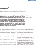 Cover page: Constricted migration modulates stem cell differentiation