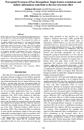 Cover page: Perceptual Processes of Face Recognition: Single feature orientation and holistic information contribute to the face inversion effect