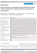 Cover page: Pharmacokinetics of maropitant citrate in Rhode Island Red chickens (Gallus gallus domesticus) following subcutaneous administration