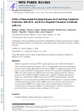 Cover page: Utility of measurable residual disease for predicting treatment outcomes with BCR- and BCL2-Targeted therapies in patients with CLL.