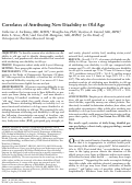 Cover page: Correlates of Attributing New Disability to Old Age