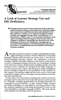 Cover page: A Look at Learner Strategy Use and ESL Proficiency