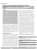 Cover page: Cannabis Use Among Patients With Psychotic Disorders.