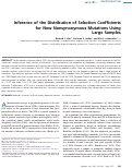 Cover page: Inference of the Distribution of Selection Coefficients for New Nonsynonymous Mutations Using Large Samples